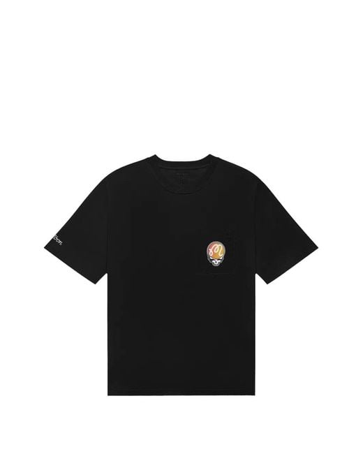 Malbon Golf Black Graphic-Print Chest-Pocket T-Shirt for men