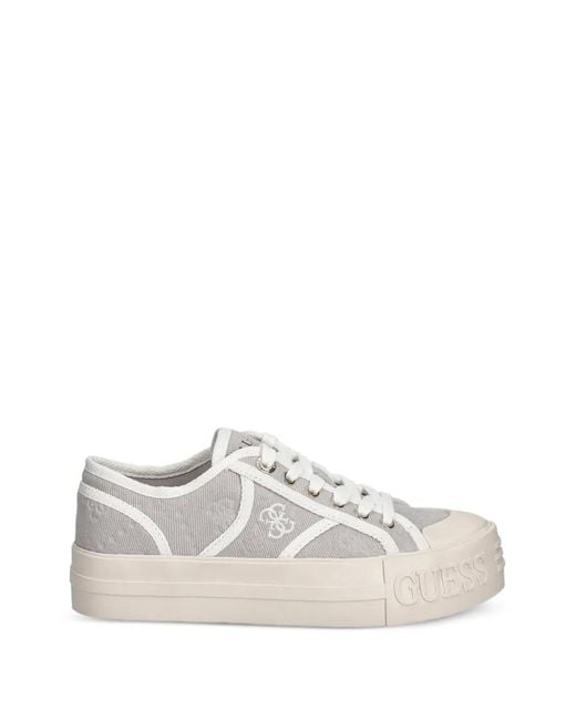 Guess White Issah Panelled Sneakers