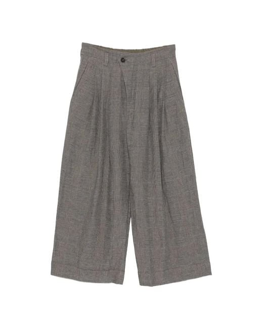 Ziggy Chen Gray Check-Pattern Trousers for men
