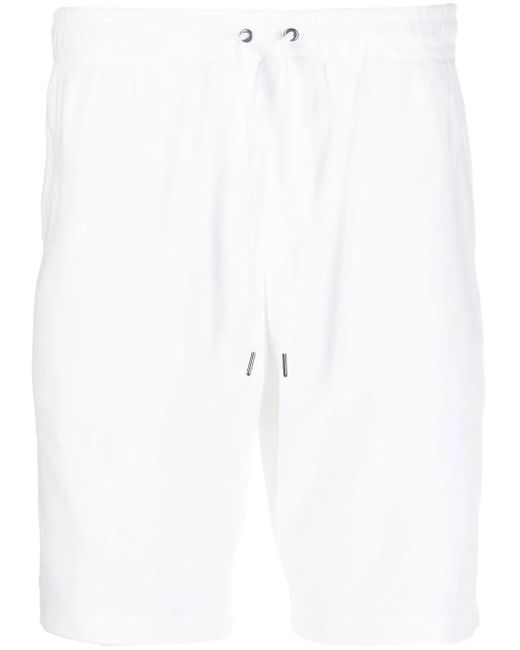 Polo Ralph Lauren White Cotton Fleece Drawstring Shorts for men