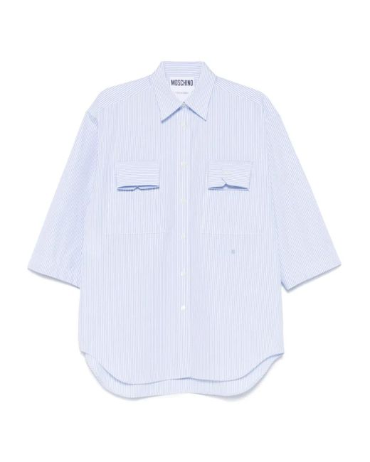 Camicia A Righe di Moschino in White