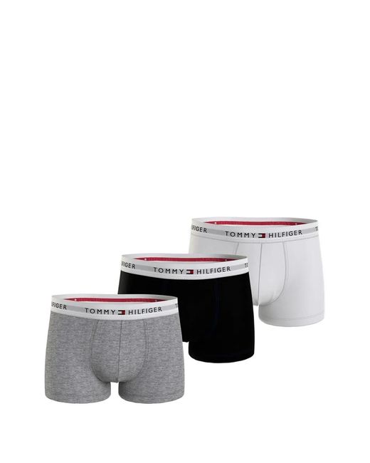 Tommy Hilfiger White Logo-Waistband Boxers (Pack Of Three) for men