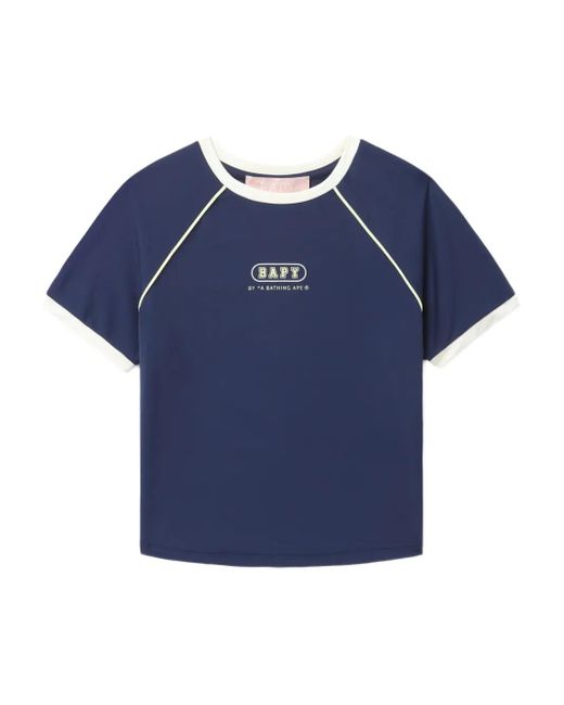 BAPY BY *A BATHING APE® Blue T-Shirt mit Kontrasteinsätzen