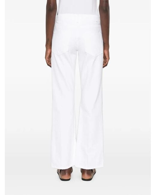 Mother White High-Waisted Flared-Leg Jeans