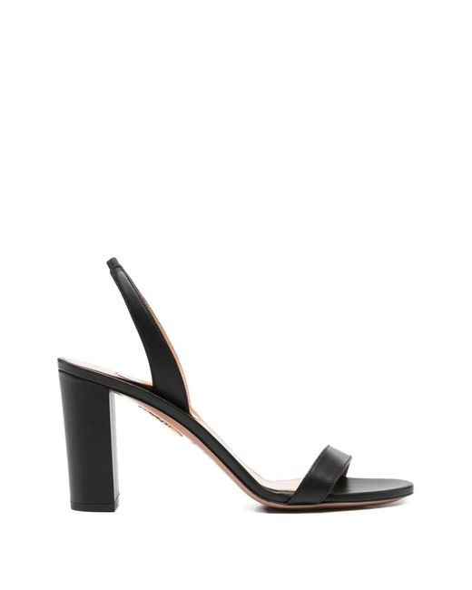 Aquazzura Metallic Sandales À Talon Épais So Nude