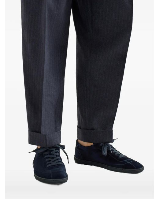 Brunello Cucinelli Blue Suede Lightweight Sneakers for men