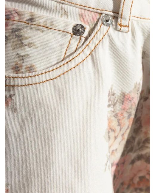 Ganni Natural Printed Skirt