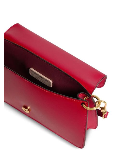Coccinelle Red Logo-Plaque Shoulder Bag