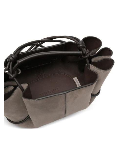 Hereu Gray Mini Arta Suede Tote Bag