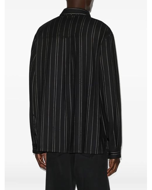 Isabel Marant Black Irudy Pinstriped Cotton Shirt for men