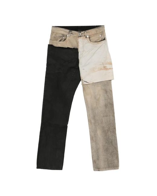 Vaqueros Con Diseño Patchwork Rick Owens de hombre de color White