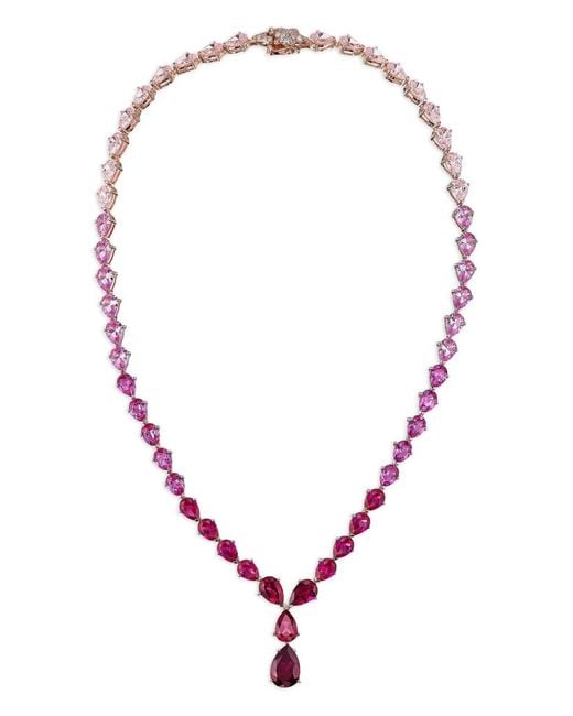 Anabela Chan Pink 18K Rose Vermeil Fuchsia Nova Necklace