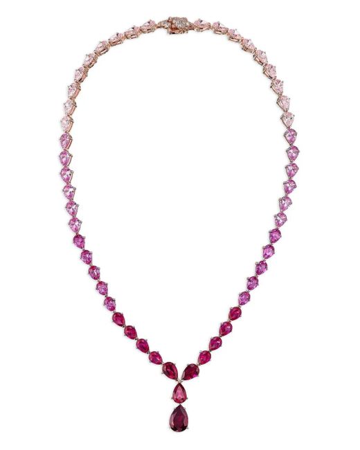Collar Fuchsia Nova en oro vermeil rosa de 18 ct Anabela Chan de color Pink