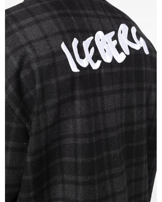メンズ Iceberg チェック シャツ Black