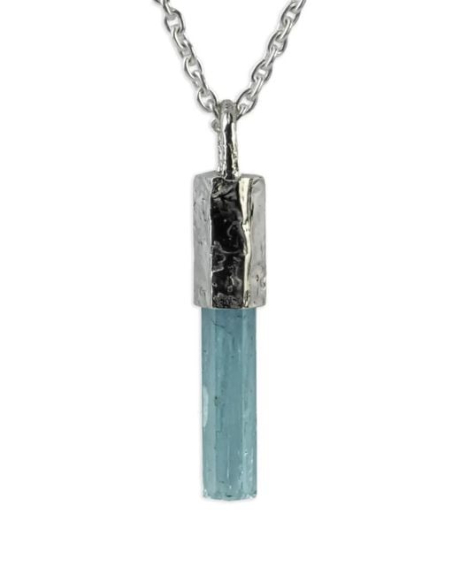 Parts Of 4 Blue Sterling Talisman Aquamarine Necklace