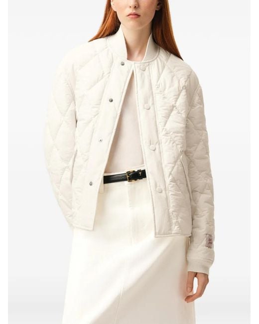 AMI White Crinkled Padded Jacket