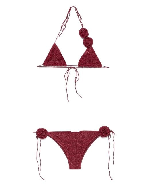 Oseree Red Lumière Rose Bikini Set