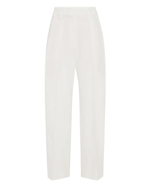 Brunello Cucinelli White Tailored Trousers