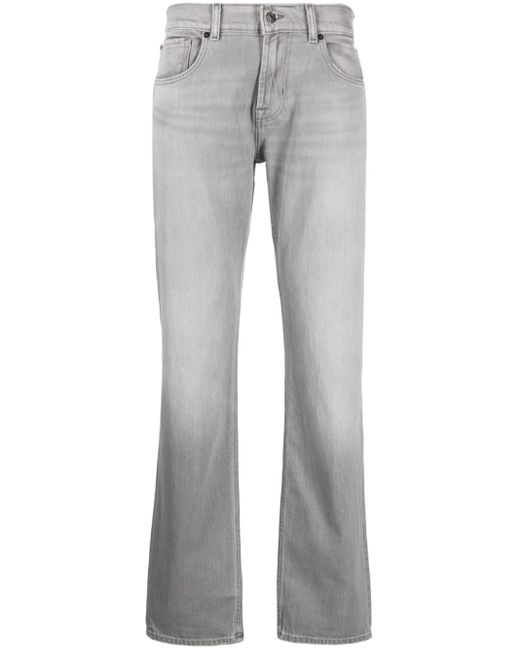 7 For All Mankind Washed Regular Jeans in Gray for Men | Lyst