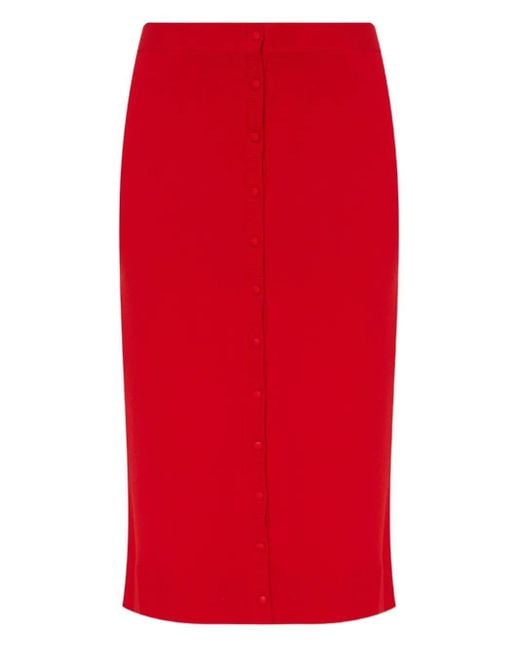 Victoria Beckham ボタン タイトスカート Red