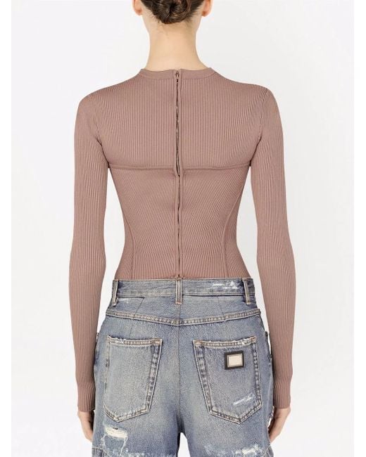 Dolce & Gabbana Multicolor Cut-Out Corset Jumper