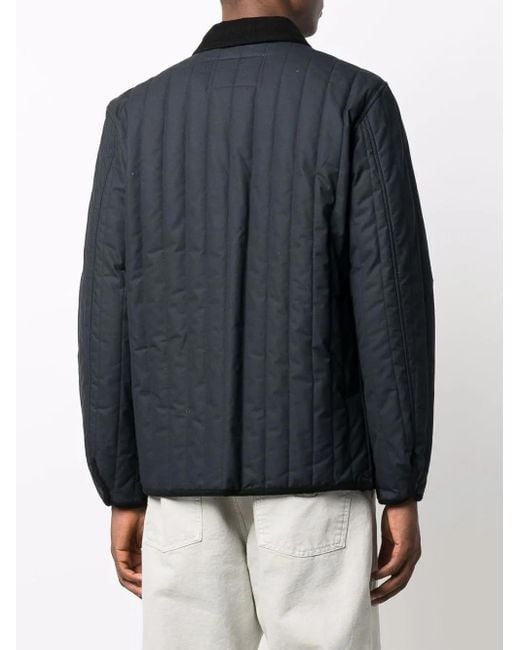 Woolrich Blue X British Millerain Barrier Quilted Shirt Jacket for men