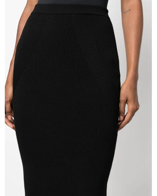 McQueen Black Knit Pencil Skirt