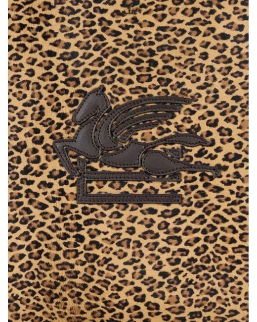 Etro Libra レオパード ハンドバッグ S Metallic