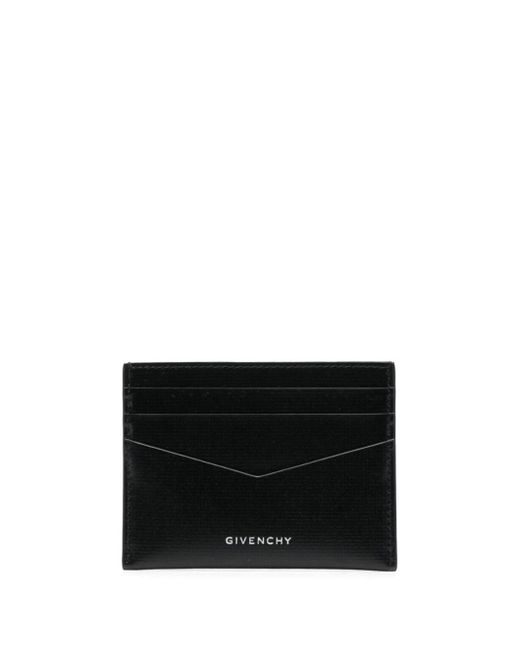 Givenchy Black Logo-Print Textured-Leather Wallet for men