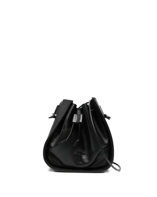 Forte_forte Black Drawstring Crossbody Bag