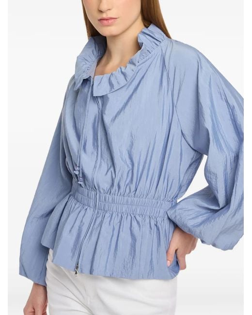 Cinq À Sept Blue Ruffled Peplum Jacket