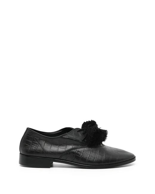 Midorikawa White Pompom Oxford Shoes for men