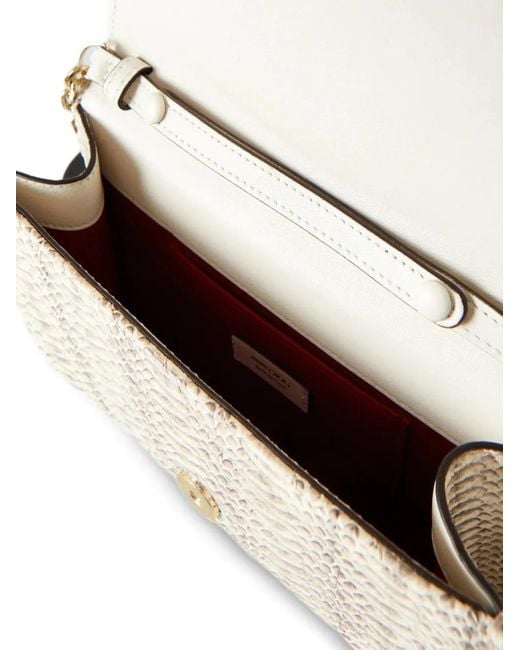 Jimmy Choo Natural Pochette Curve À Effet Peau De Serpent