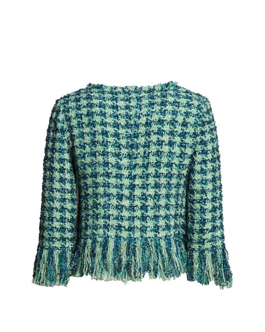Charlott Green Houndstooth Fringed Jacket