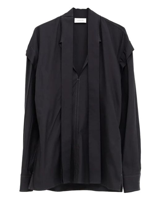 Lemaire タイネック ブラウス Black