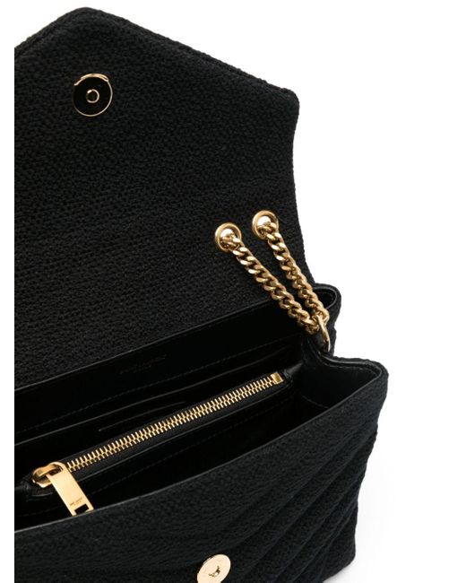 Saint Laurent Black Small Loulou Quilted Crossbody Bag