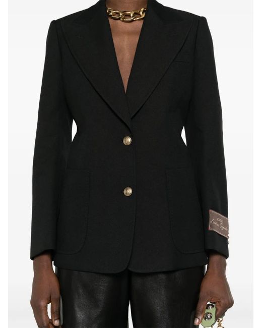 Gucci Black Single-Breasted Twill Blazer