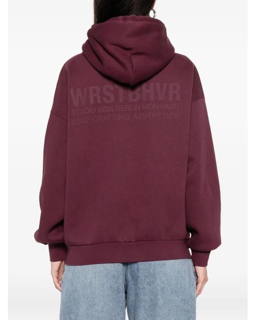 WRSTBHVR Purple Studio V12 Drawstring Hoodie
