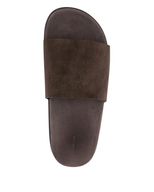 メンズ The Row Hugh レザーサンダル Brown