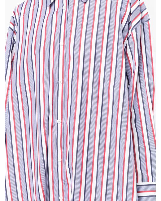 Juun.J Purple Stripe-Detail Shirt Dress