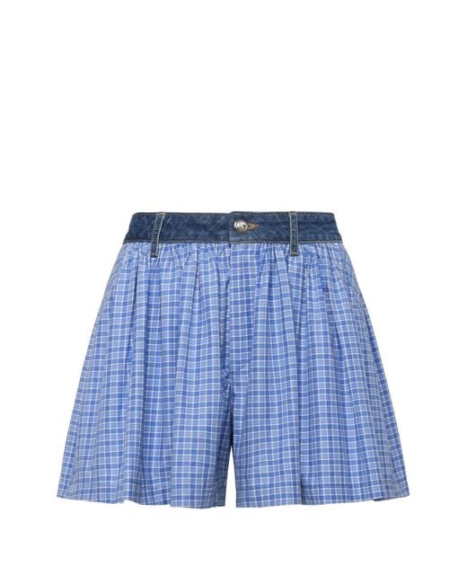 Cinq À Sept Blue Madalyn Gingham-Check Shorts