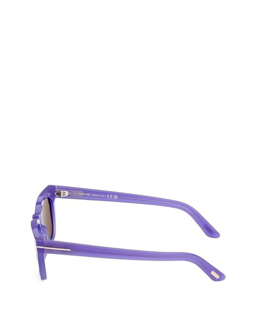 Tom Ford Purple Penn Rectangle-Frame Sunglasses for men