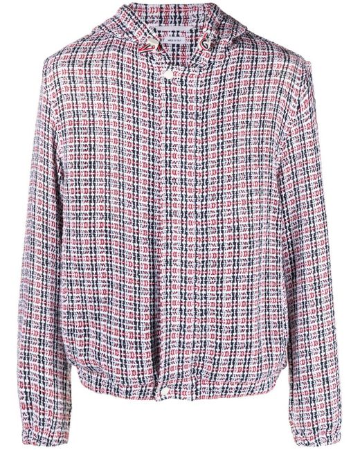 Thom Browne Purple Check-pattern Hooded Jacket for men