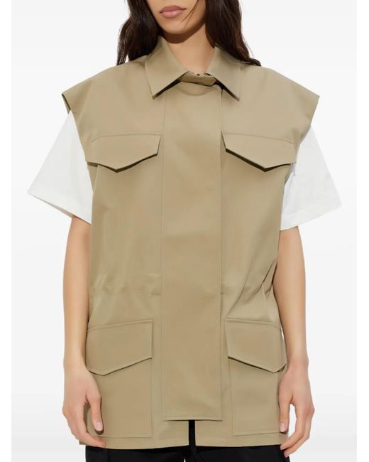 IRO Natural Front-Pocket Sleeveless Jacket