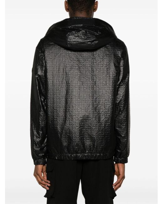 Moncler Black Logo-embossed Hooded Jacket for men