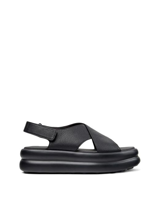 Camper Black Pelotas Flota Up Leather Sandals