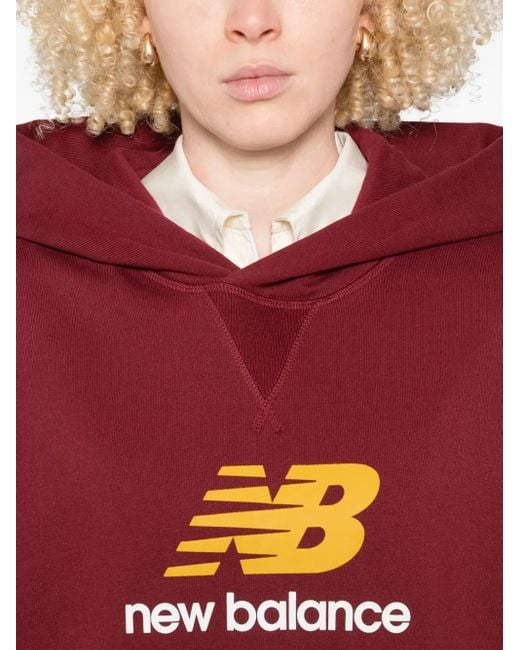 New Balance Red Hoodie Mit Logo-Print