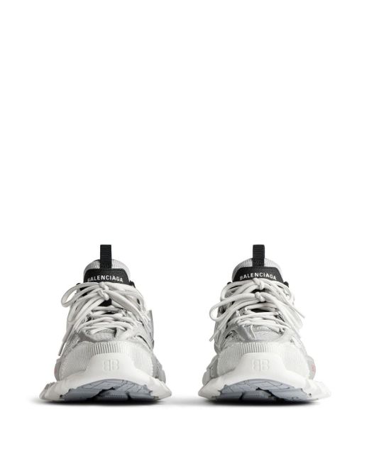 Balenciaga White Track Panelled Sneakers for men