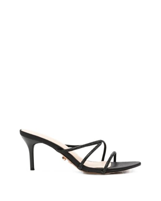 Twentyfourhaitch White Lovers Crystal-Embellished Sandals