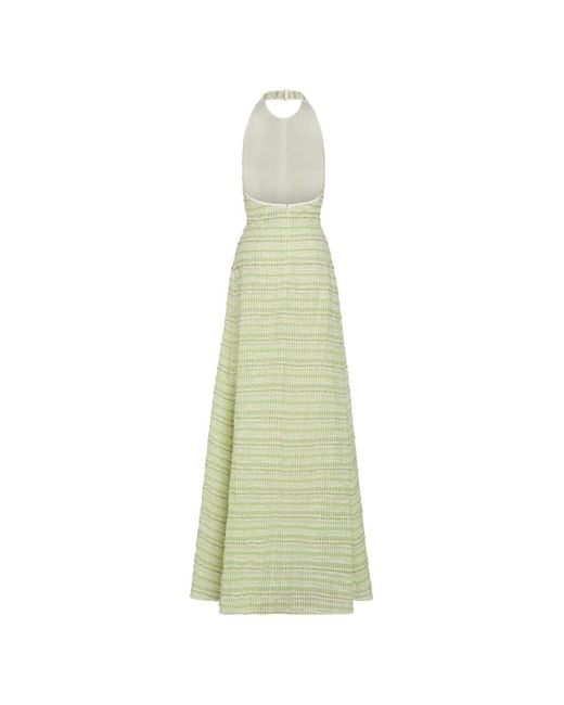 Markarian White Sahara Textured-Stripe Maxi Dress